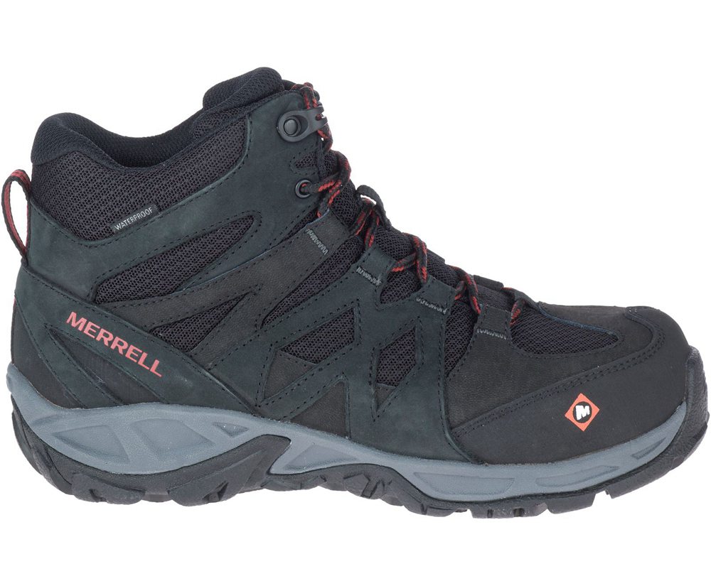 Botas Senhora - Merrell Siren Mid Waterproof Alloy Toe Work - Pretas - IBT871693